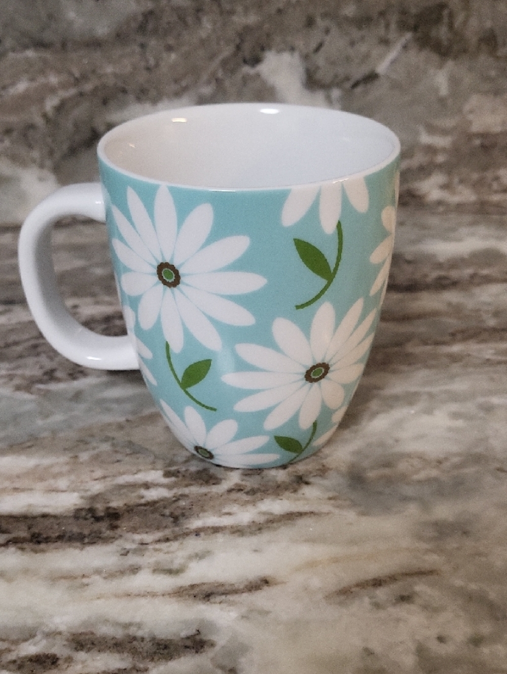 Hallmark Aqua Daisy Floral Ceramic Coffee Mug - Picture 2 of 6